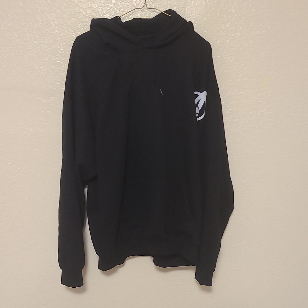 Gildan Black Hoodie with White Logo